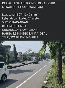 DIJUAL TANAH DI BLONDO DEKAT RSUD MERAH PUTIH KAB. MAGELANG