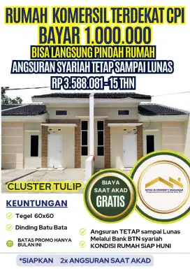 RUMAH MURAH SIAP HUNI, LOKASI BAROMBONG DEKAT KE TRANSMALL
& CPI