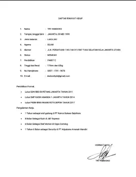 Mencari Pekerjaan - CV