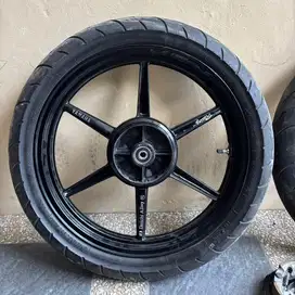 Velg Yamaha Daiichi Alloy R17 Hitam Glossy Ban IRC Fasti Pro dan Rem