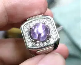 Cincin Kecubung Amethyst Bungur Tanjung Bintang KCB022 Luster Istimewa
