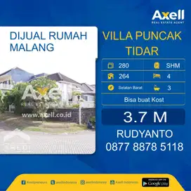 Rumah Villa Puncak Tidar Malang Dijual