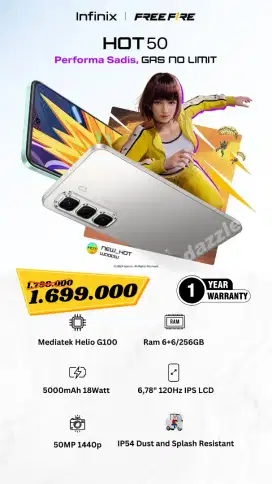 Infinix Hot 50 Ram 6+6/256 New