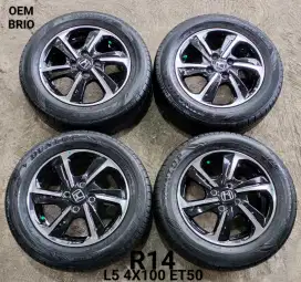 Velg + ban oem brio r14 4x100 agya ayla dll