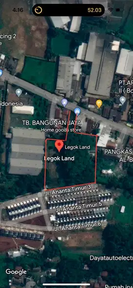 Dijual Tanah Bojong Kamal, Jalan Raya Legok, Tangerang