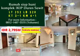 Rumah 252mtr siap huni komplek IKIP Duren Sawit