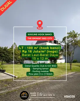 Kavling Hook Banci 180 m² The Eminent dekat ICE BSD City