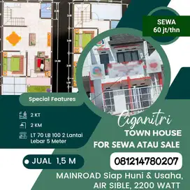 DIJUAL/ DISEWAKAN RUKO CIGANITRI TOWN HOUSE, BOJONGSOANG, BANDUNG