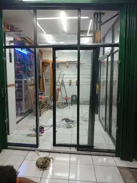 Murah.. Pintu kaca dan partisi kaca aluminium