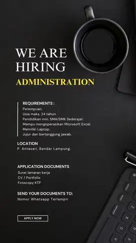 Lowongan Pekerjaan Admin