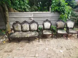 Kursi tamu ukir dari kayu jati lams