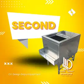 Bak Ice Bin Second Stainless Steel Fitur Tutup Geser 70x50x82