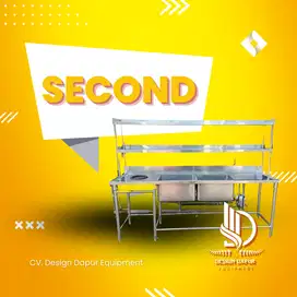 Meja Dapur Sink Second Double Bak Plus Double Rak Over Shelf