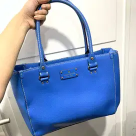 Preloved Tas Kate Spade Wellesley Quinn Satchel Blue Authentic