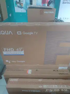 Tv Aqua 43 inch google Garansi resmi segel ori
