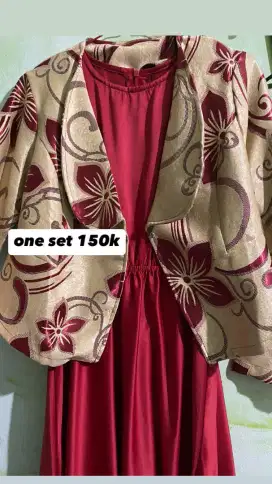 one set merah cantik