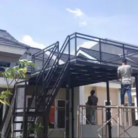 Kanopi mezzanine lantai plat besi