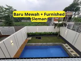Rumah Mewah Kolam Renang Konsep Privat Villa Sleman
