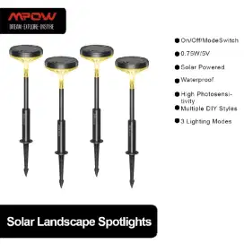 Litom Lampu Taman Outdoor Tenaga Matahari LED Tahan Lama 4 pcs Premium