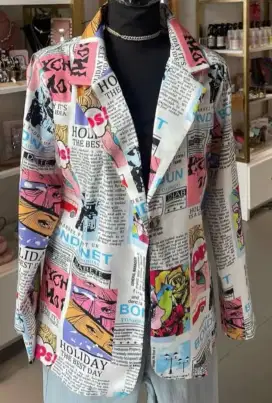 BLAZER FULL PRINT KOREA BARU JUAL SALE