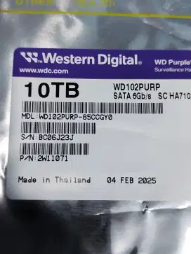 HDD WD purple 10 Tb Garansi resmi