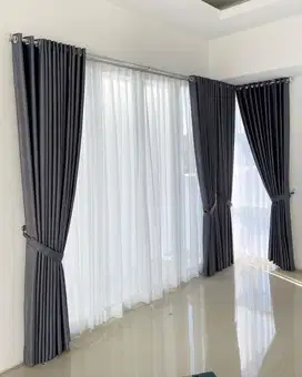 Pemasangan Gorden Blackout Sekat Klinik Hordeng Pintu Gordyn Vitrase