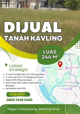 Dijual Tanah Kavling Dekat Bandara Minangkabau Padang