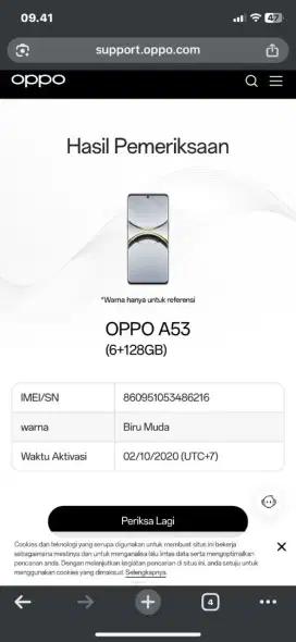 Oppo A53 6+2GB 128GB 5000MAH Normal Segel LCD Ori Siap Pake BS TT
