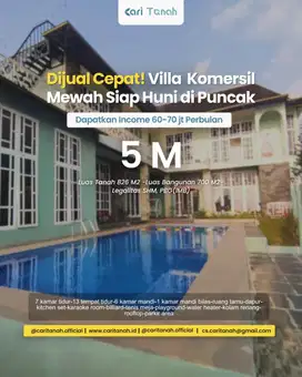 Di Jual Vila Mewah 2 Lantai di Megamendung Puncak Bogor