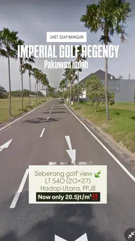 20.5JT/M2! MURAH DIJUAL KAVLING TANAH PAKUWON INDAH IMPERIAL GOLF AB