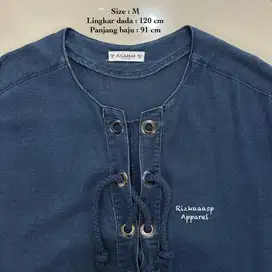 PULL & BEAR - Denim Dress with Rope Buttons