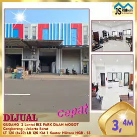 DIJUAL GUDANG  2 Lantai BIZ PARK DAAN MOGOT Cengkareng Jakarta Bar -SS