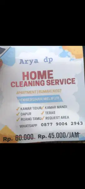 Jasa kebersihan rumah/kost/apartemen dll