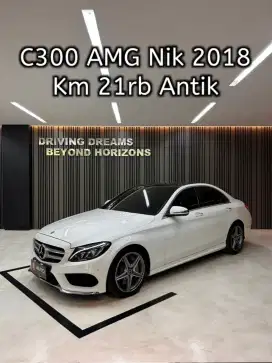 Mercedes Benz C300 AMG 2018 Putih Mercy B1CDY Km21rb