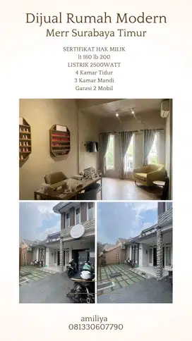 Pemilik Langsung RUMAH MERR SURABAYA 4 KAMAR TIDUR - SURABAYA TIMUR