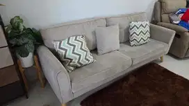 Sofa Nordia Alden Fabric 3 Seater Bagus Terawat