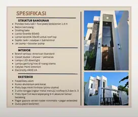 DIJUAL CEPAT RUMAH MODERN CANTIK 3 KT 3 KM