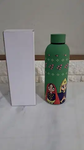 Botol Minum Stainless Steel Motif Khas Baju Daerah (Baru - Hijau)