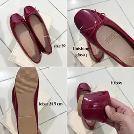Ballerina red flat shoes