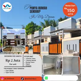 Rumah 150jt Sudah Free Canopy, Pagar dan Air Satelit