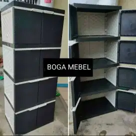 Lemari plastik jumbo 4 susun polos