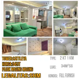 DIJUAL APARTEMEN BASSURA CITY 2BR FURNISH ATAS MALL SUDAH SHM BISA KPA