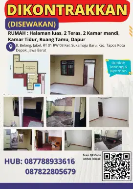DISEWAKAN/DIKONTRAKKAN RUMAH DEPOK