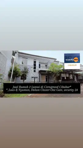 Jual Rumah 2 Lantai di Citragrand Cibubur* *_Luas & Nyaman,
