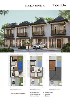 rumah villa dekat alun- alun kota batu view keren
