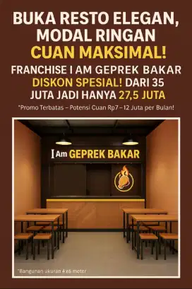 FRANCHISE I AM GEPREK BAKAR Usaha Pedas Modal Ringan, Omzet Menggoda!