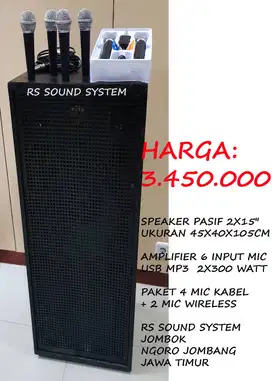 speaker 2x15 ampli 6mic