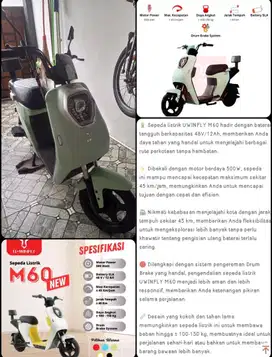 Sepeda Listrik Unifly M60 terbaru