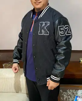 Jaket Varsity (Leather) Lengan kulit Second Original