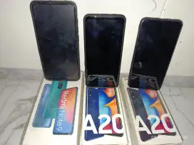 Di jual 3 hp merk Samsung A20 dan Xiaomi note 9